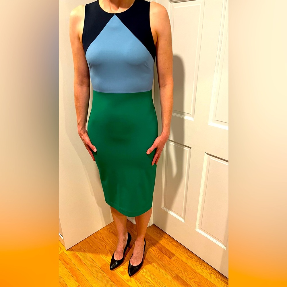 Diane Von Furstenberg color block dress size 8